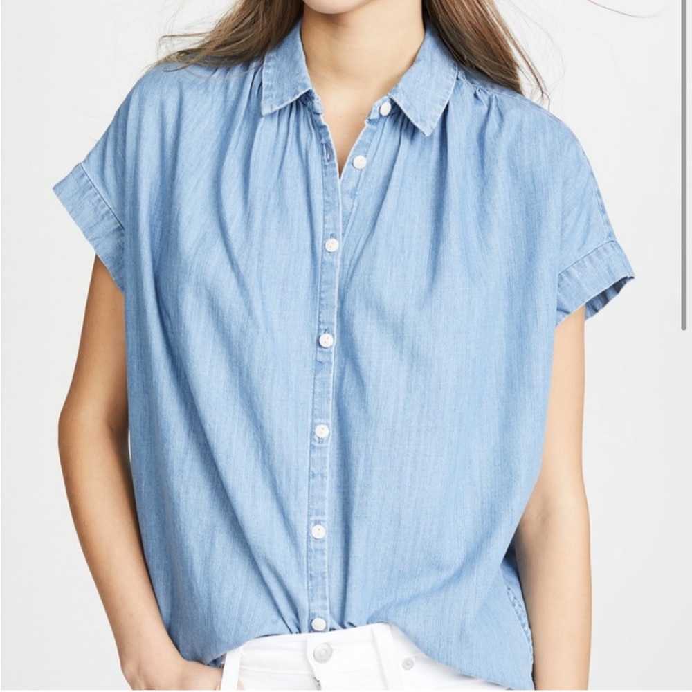 Cropped Chambray Top - Madewell - Size Medium